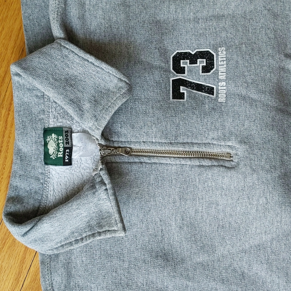 Roots youth 1/4 zip grey heathered sweater